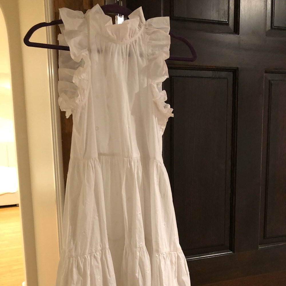 Ulla Johnson Tasmin White Ruffled Dress